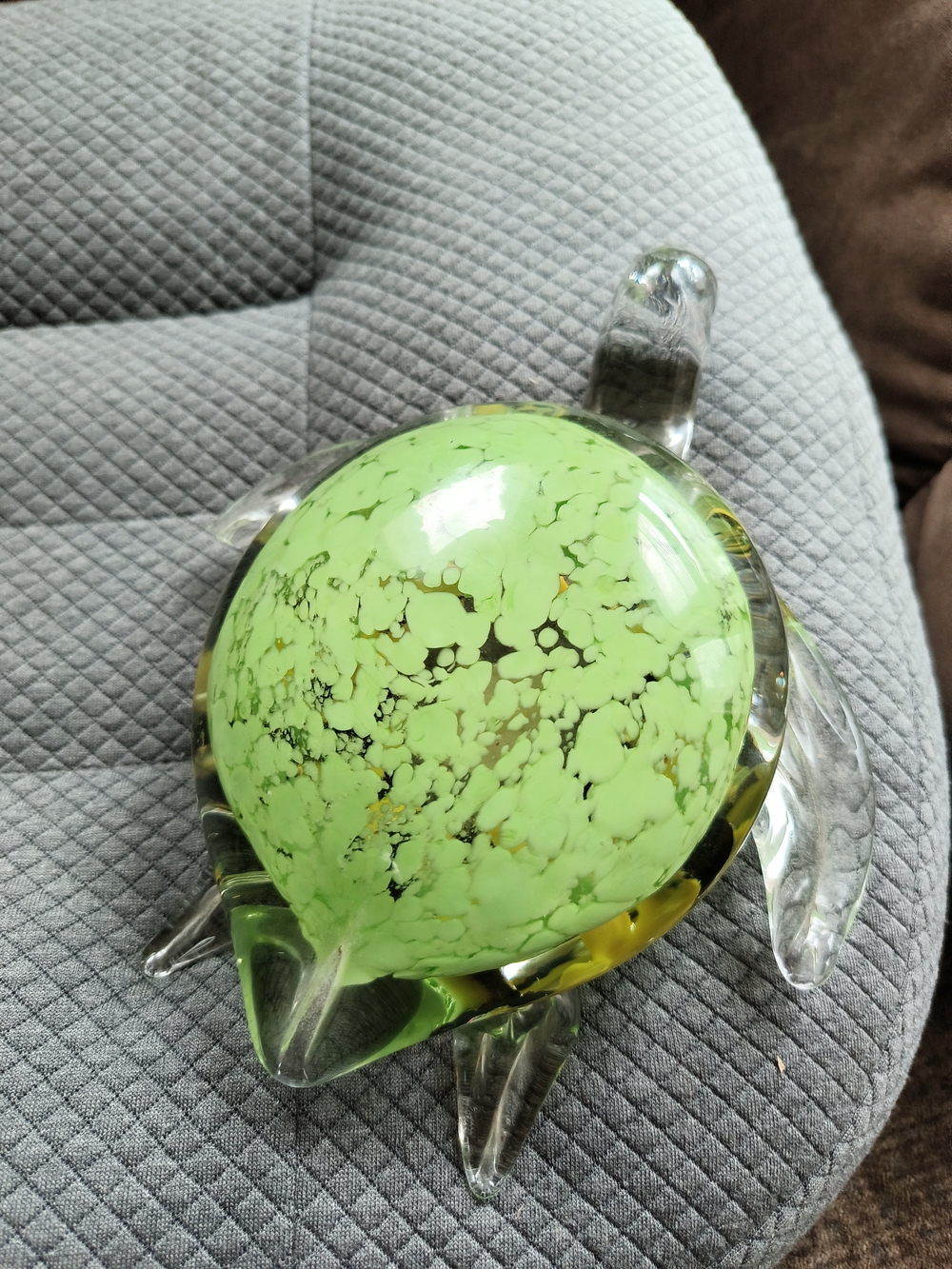Glass Turtle Hand Blown From Fith  Avenue Crystal Measure Almost 7 X 7
